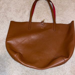 Ralph Lauren leather brown tote bag.